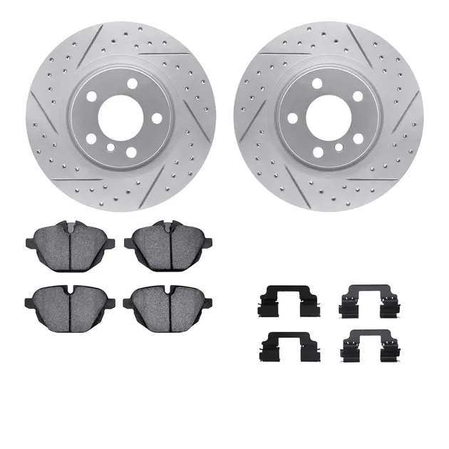 R1 Concepts WBTH1-31297 Brake Rotors - Carbon Coated - D/S W/ Euro Ceramic Pads & Hdw